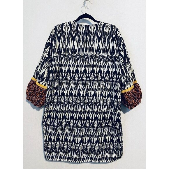 Anthropologie Sachin and Babi Caralisa Tunic Dress Womens Large Ikat Puff Sleeve - Picture 5 of 9